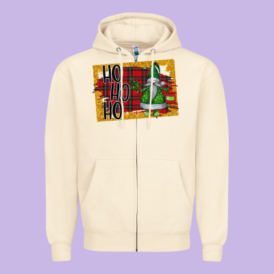 Christmas Ho Ho Ho Zipper Hoodie Designed By Bettercallsaul