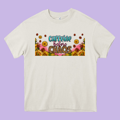 Caffeine Before Chaos 16oz Libbey Cup Heavy Core Tee Designed By Hra Design Shop