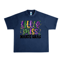 Navy little miss mardi gras Urban Heavy Tee - MaliasSmallBusiness