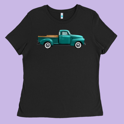 Western Truck Right Side View Ladies Tee Designed By Fadigitalartstudio