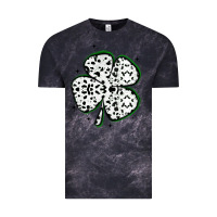 Cloud Black four leaf clover dalmatian print grunge Vintage Tee - MaliasSmallBusiness