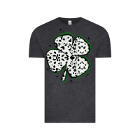 Vintage Black four leaf clover dalmatian print grunge Vintage Tee - MaliasSmallBusiness
