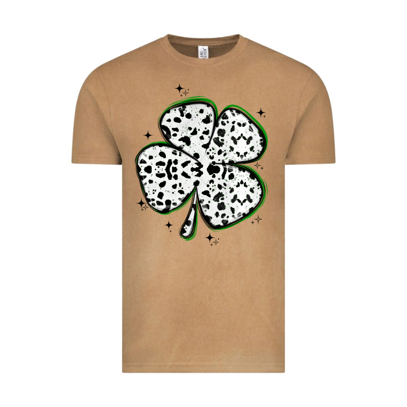 Four Leaf Clover Dalmatian Print Grunge Vintage Tee by MaliasSmallBusiness | Teevron
