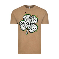 Vintage Coffee four leaf clover dalmatian print grunge Vintage Tee - MaliasSmallBusiness