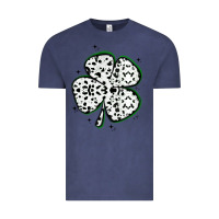 Vintage Denim four leaf clover dalmatian print grunge Vintage Tee - MaliasSmallBusiness