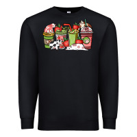 Black Cow and strawberry coffee cups Premium Sweatshirt - HowdyJamesFarm