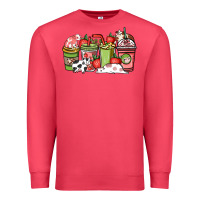 Cardinal Cow and strawberry coffee cups Premium Sweatshirt - HowdyJamesFarm