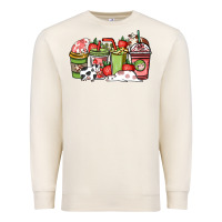 Sandshell Cow and strawberry coffee cups Premium Sweatshirt - HowdyJamesFarm