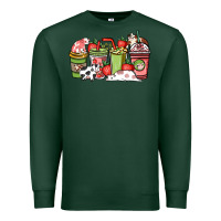 Sports Green Cow and strawberry coffee cups Premium Sweatshirt - HowdyJamesFarm