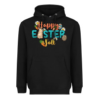 Black Happy Easter y'all Easter Day Heavyweight Hoodie - HowdyJamesFarm