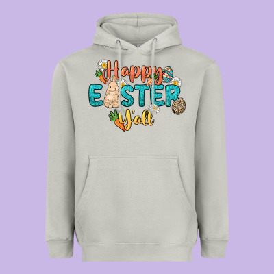 Happy Easter Y'all Easter Day Heavyweight Hoodie Designed By Howdyjamesfarm