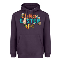 Plum Happy Easter y'all Easter Day Heavyweight Hoodie - HowdyJamesFarm
