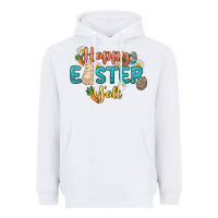 White Happy Easter y'all Easter Day Heavyweight Hoodie - HowdyJamesFarm