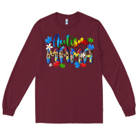 Burgundy autism mama Long Sleeve Tee - MaliasSmallBusiness