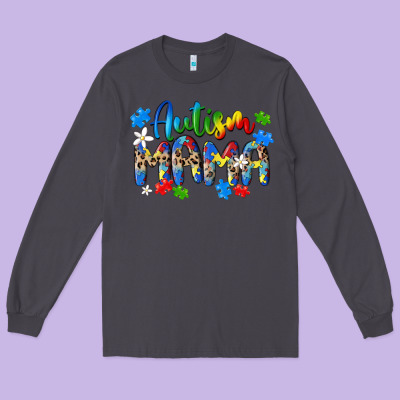 Autism Mama Long Sleeve Tee Designed By Maliassmallbusiness