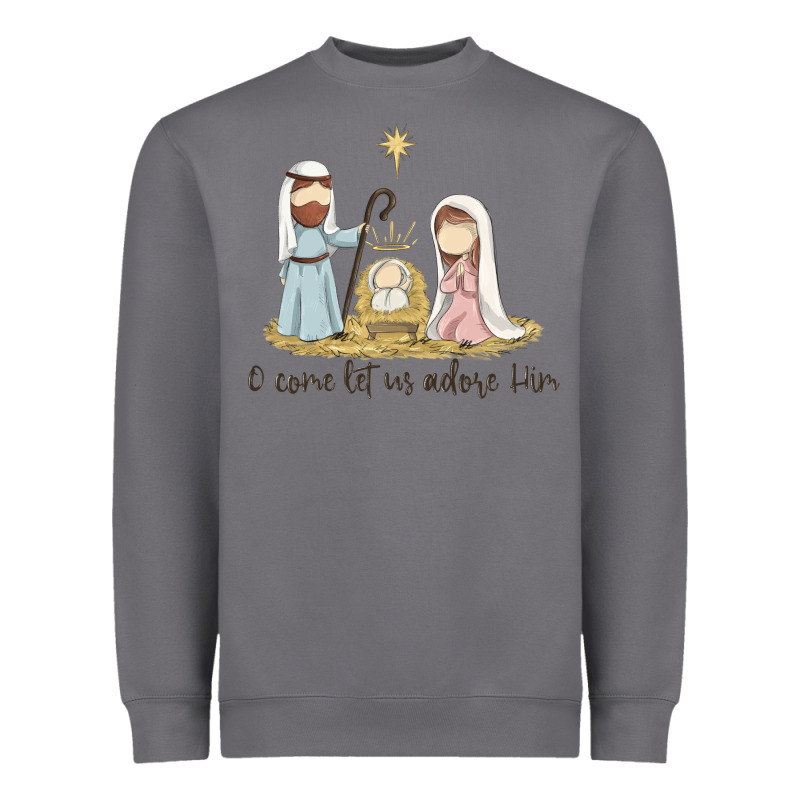 O Come Let Us Adore Him Heavyweight Sweatshirt by MaliasSmallBusiness | Teevron