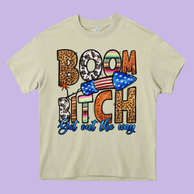 Boom Bitch Get Out The Way Heavy Core Tee Designed By Hra Design Shop