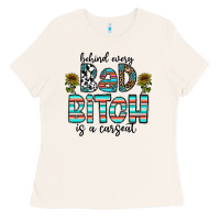 Bone Behind Every Bad Bitch is a Carseat Ladies Tee - CowhideDigitalArt