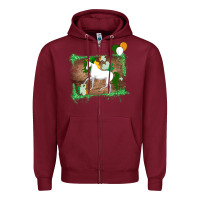 Burgundy Unicorn Dabbing with Shamrock for St. Patricks Day Zipper Hoodie - Bettercallsaul