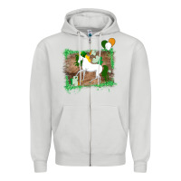 Dove Grey Unicorn Dabbing with Shamrock for St. Patricks Day Zipper Hoodie - Bettercallsaul