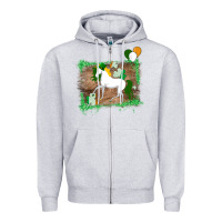 Heather Grey Unicorn Dabbing with Shamrock for St. Patricks Day Zipper Hoodie - Bettercallsaul