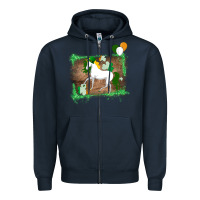 Navy Unicorn Dabbing with Shamrock for St. Patricks Day Zipper Hoodie - Bettercallsaul