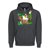 Smoke Unicorn Dabbing with Shamrock for St. Patricks Day Zipper Hoodie - Bettercallsaul