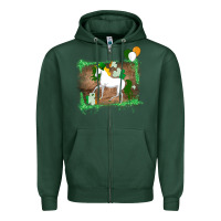 Sports Green Unicorn Dabbing with Shamrock for St. Patricks Day Zipper Hoodie - Bettercallsaul