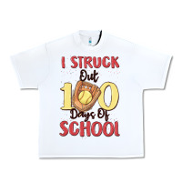 White i struck out 100 days of school Urban Heavy Tee - MaliasSmallBusiness