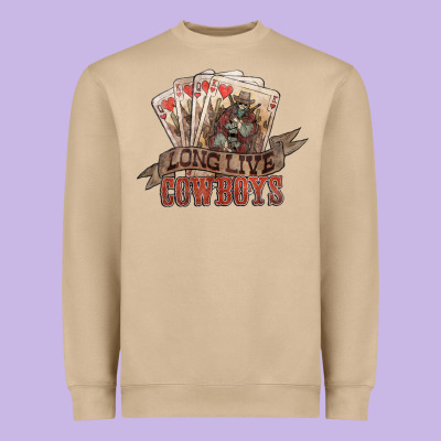Long Live Cowboys Cards Heavyweight Sweatshirt Designed By Nancycooperartshop
