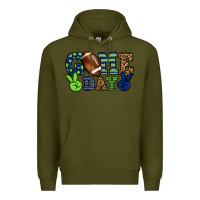 Army Green Game day green and blue team color Premium Hoodie - HowdyJamesFarm