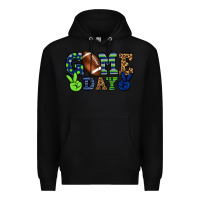 Black Game day green and blue team color Premium Hoodie - HowdyJamesFarm