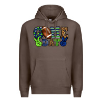 Coffee Game day green and blue team color Premium Hoodie - HowdyJamesFarm