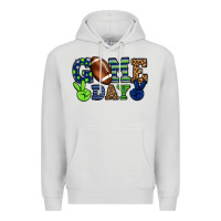 Dove Grey Game day green and blue team color Premium Hoodie - HowdyJamesFarm