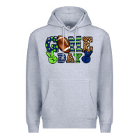 Heather Grey Game day green and blue team color Premium Hoodie - HowdyJamesFarm