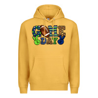 Mustard Game day green and blue team color Premium Hoodie - HowdyJamesFarm