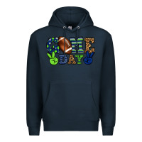 Navy Game day green and blue team color Premium Hoodie - HowdyJamesFarm