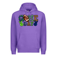 Purple Game day green and blue team color Premium Hoodie - HowdyJamesFarm