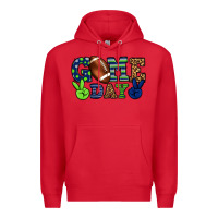 Red Game day green and blue team color Premium Hoodie - HowdyJamesFarm