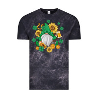 Cloud Black st patrick's day shamrock sunflowers gnome Vintage Tee - MaliasSmallBusiness