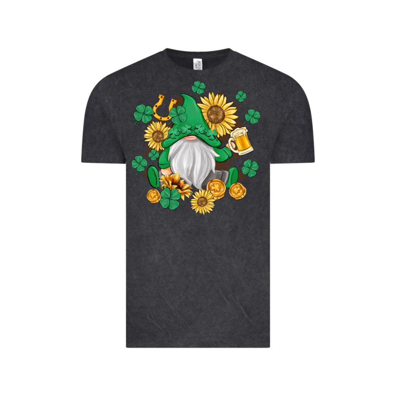 St Patrick's Day Shamrock Sunflowers Gnome Vintage Tee by MaliasSmallBusiness | Teevron
