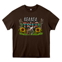 Chocolate Brown mama tried1 Heavy Core Tee - CowhideDigitalArt