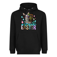 Black Happy Easter Heifers Easter Day Heavyweight Hoodie - HowdyJamesFarm