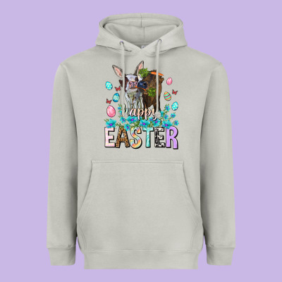 Happy Easter Heifers Easter Day Heavyweight Hoodie Designed By Howdyjamesfarm