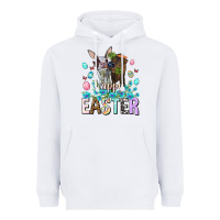White Happy Easter Heifers Easter Day Heavyweight Hoodie - HowdyJamesFarm
