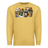 Antique Gold Cowhide coffee cups Premium Sweatshirt - HowdyJamesFarm