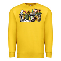 Lemon Cowhide coffee cups Premium Sweatshirt - HowdyJamesFarm