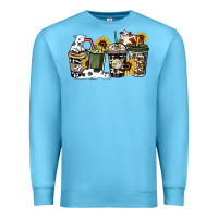 Ocean Blue Cowhide coffee cups Premium Sweatshirt - HowdyJamesFarm