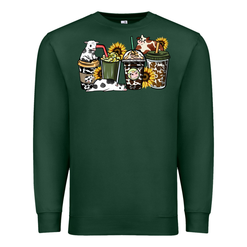 Cowhide Coffee Cups Premium Sweatshirt by HowdyJamesFarm | Teevron