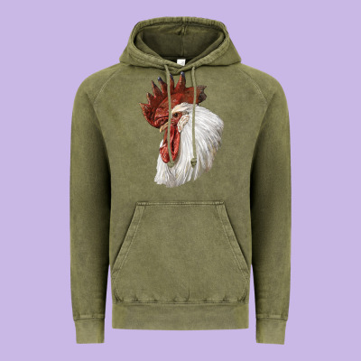 Leghorn Rooster Head Vintage Hoodie Designed By Lillyallendesigns